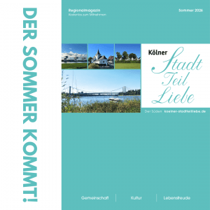 Titelbild Sommer 2026 – Kölner StadtteilLiebe Regionalmagazin für das Stadtgebiet Rodenkirchen im Kölner Süden