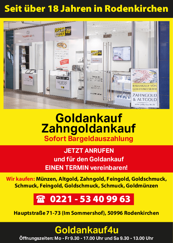 Goldankauf4u Rodenkirchen – Stadtgebiet Rodenkirchen Kölner Süden