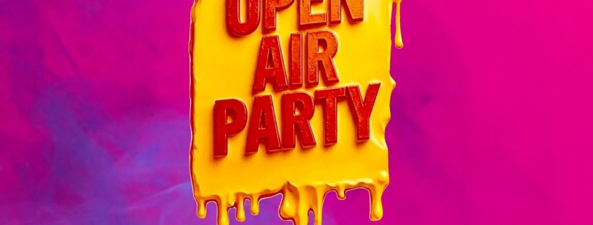 Plakat zur Open Air Party am 29. August 2026 auf dem Maternusplatz in Rodenkirchen mit Salsa und Bachata