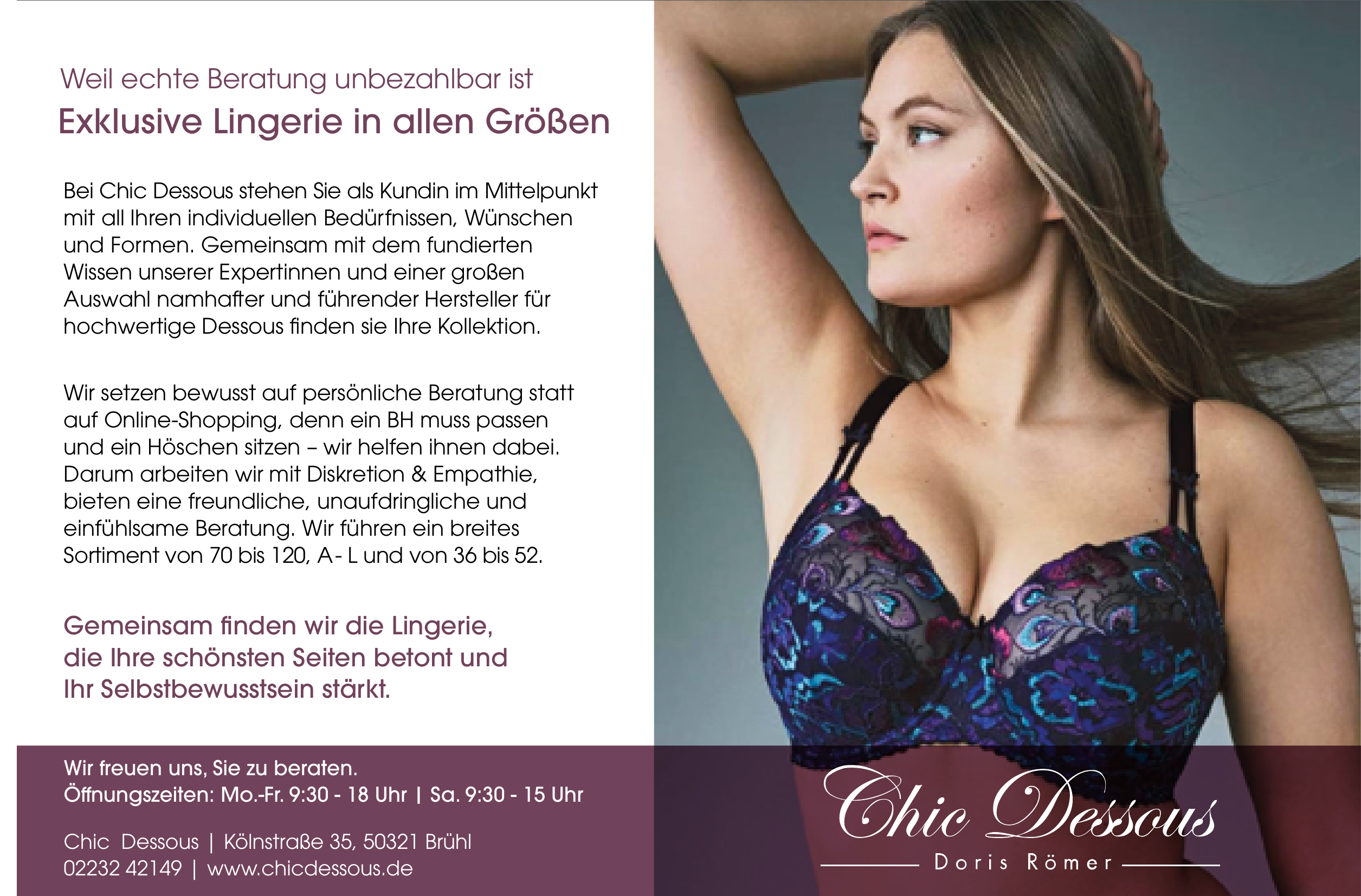 Dessous-Auswahl im Fachgeschäft Chic Dessous in Brühl