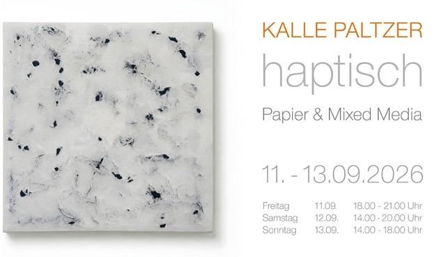 Flyer zur Ausstellung „haptisch“ von Kalle Paltzer, Kunstraum49, 11. bis 13. September 2026