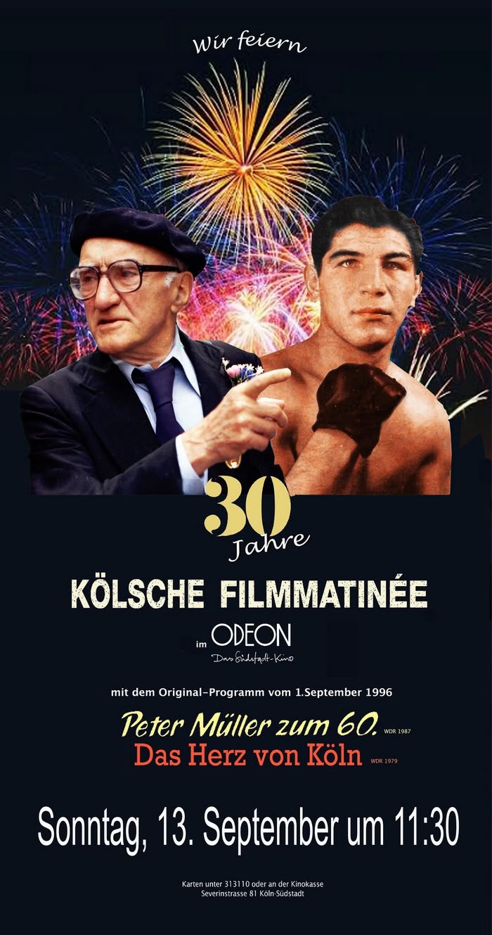 Plakat zu 30 Jahre Kölsche Filmmatinée im Odeon-Kino, Köln-Südstadt, Sonntag 13. September