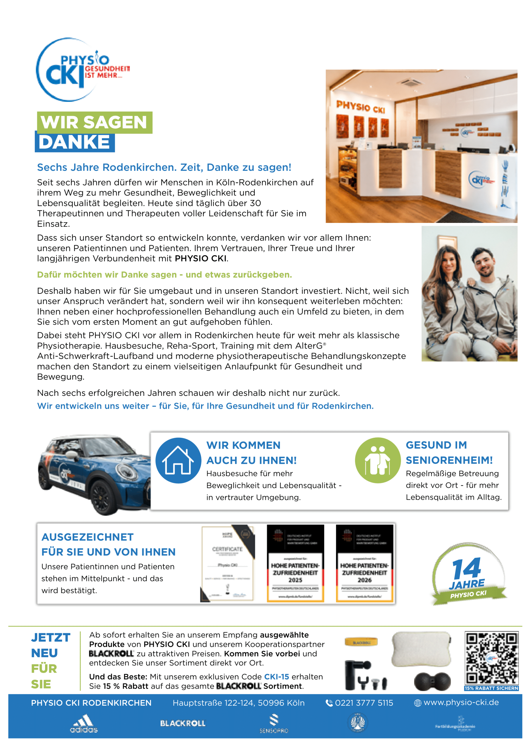 Anzeige PHYSIO CKI – Physiotherapie, Hauptstraße 122-124, Köln-Rodenkirchen
