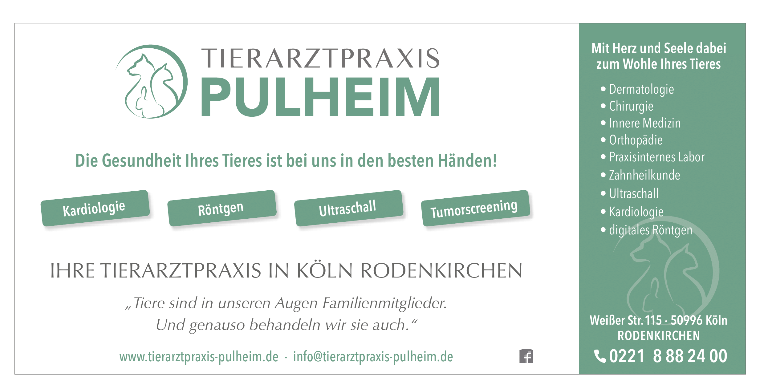 Tierarztpraxis Pulheim Rodenkirchen – Anzeige für Tiermedizin