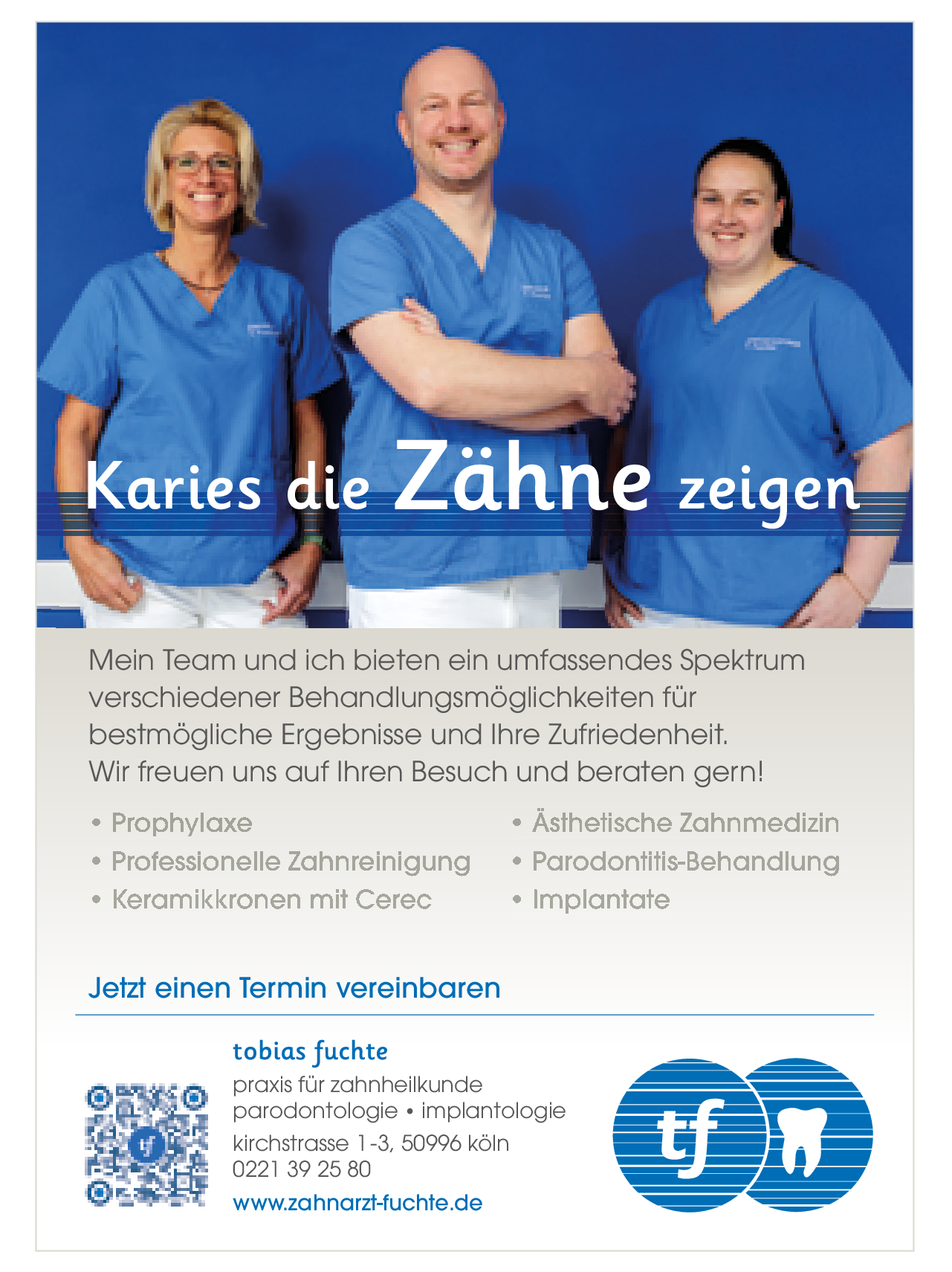 Zahnarztpraxis Tobias Fuchte Rodenkirchen – Anzeige für Zahnheilkunde