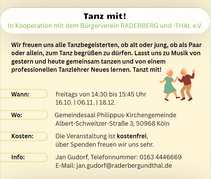 Tanz mit! – Philippus-Gemeinde, November und Dezember 2026