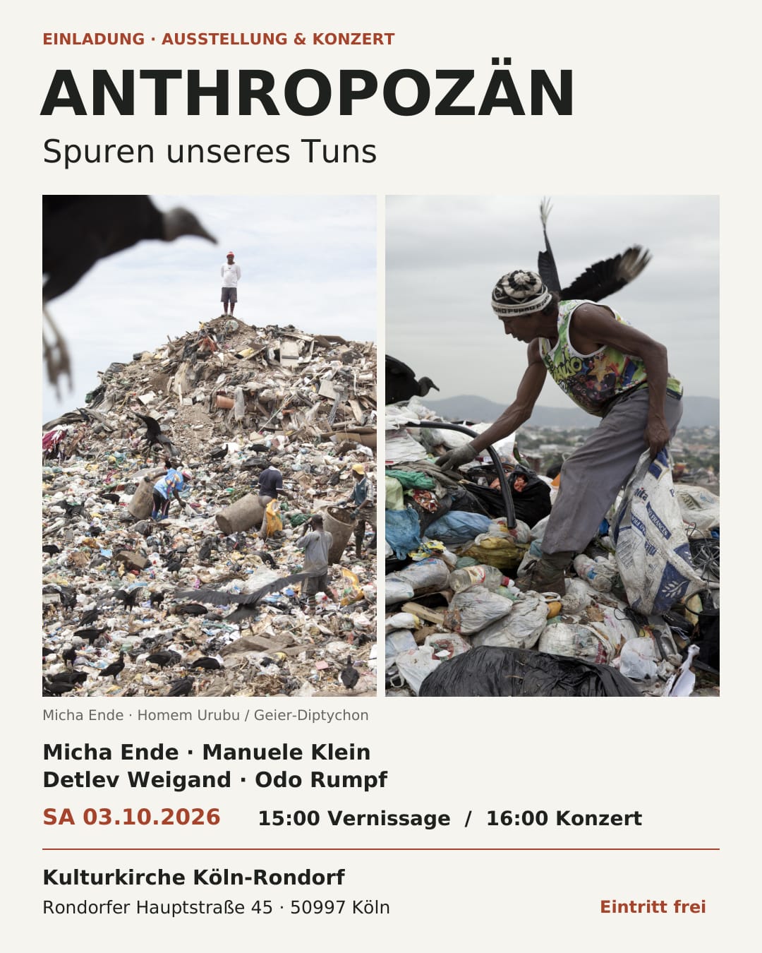 Plakat zur Ausstellung und zum Konzert Anthropozän in Rondorf