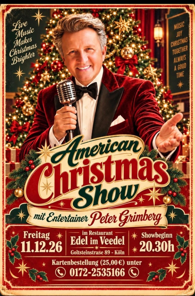 American Christmas Show mit Peter Grimberg am 11. Dezember 2026 im Edel im Veedel