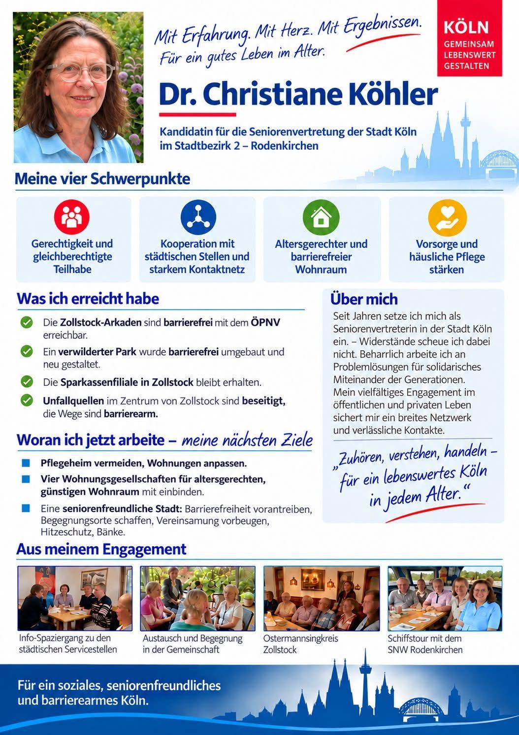 Dr. Christiane Köhler – Kandidatin für die Seniorenvertretung der Stadt Köln
