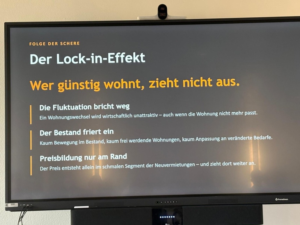 Folie zum Lock-in-Effekt beim Immobilientreff Rodenkirchen: Wer günstig wohnt, zieht nicht aus