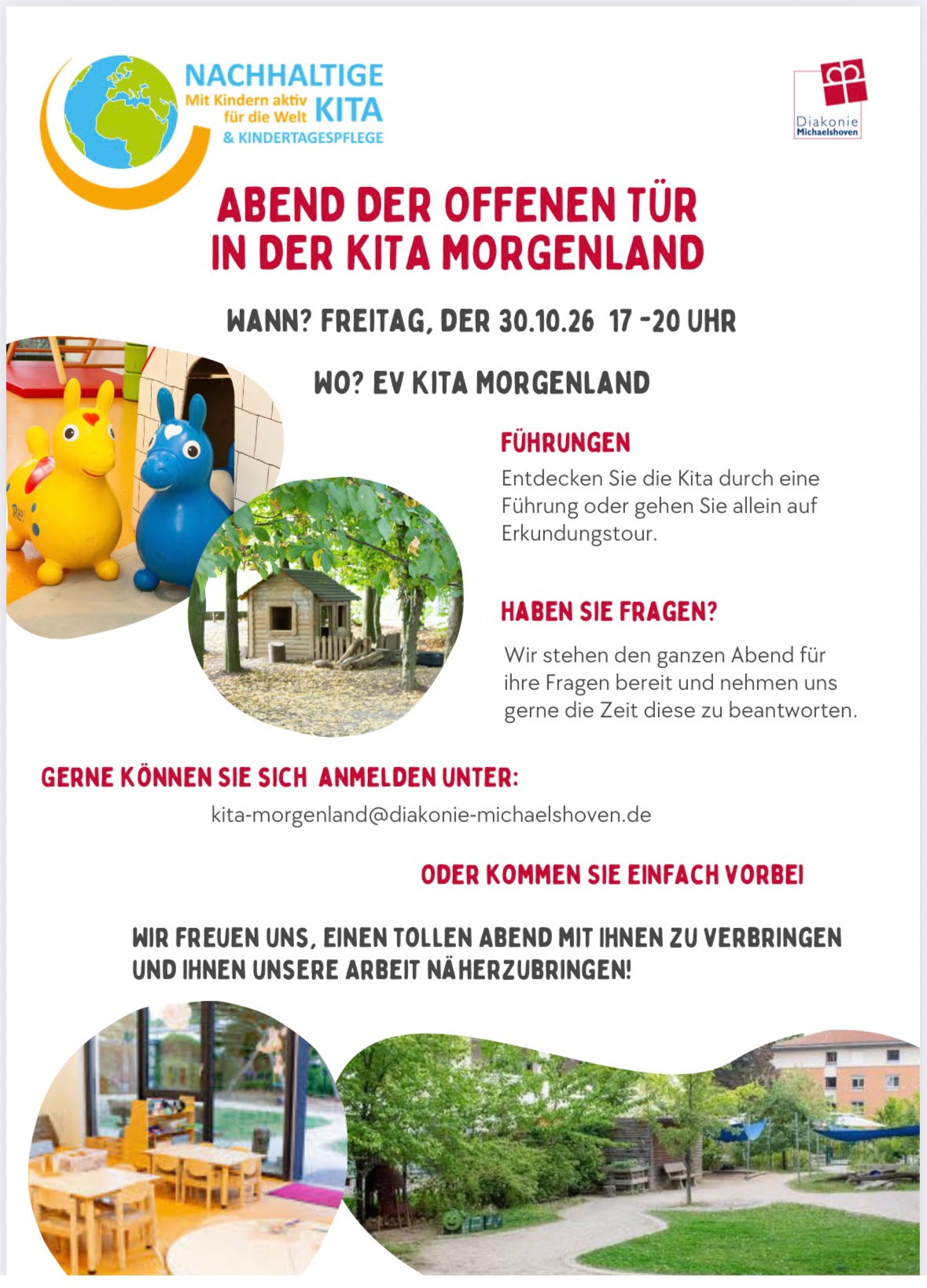 Einladung zum Abend der offenen Tür in der Kita MorgenLand am 30. Oktober 2026