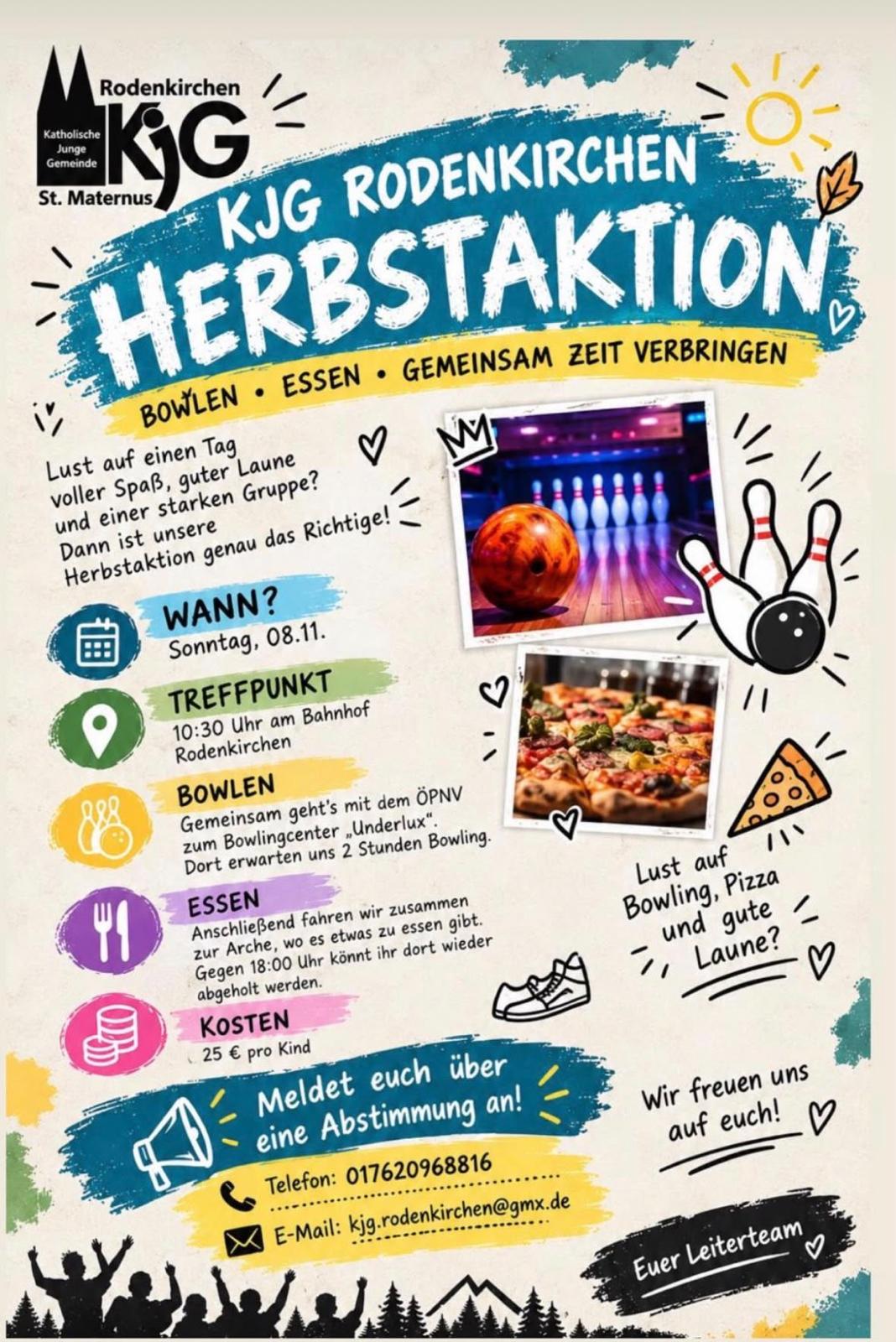 KJG Herbstaktion am 8. November 2026 um 10:30 Uhr am Bahnhof Rodenkirchen