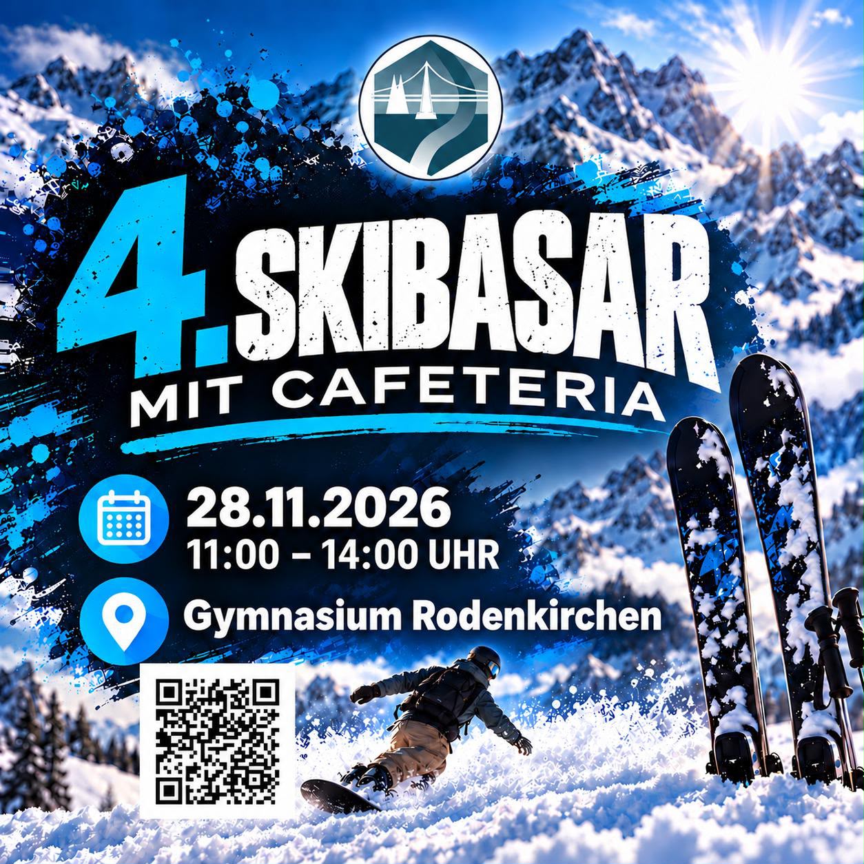 Skibasar im Gymnasium Rodenkirchen am 28. November 2026 von 11 bis 14 Uhr